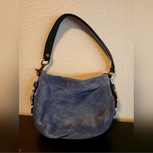 Vintage Coach Blue Suede Purse